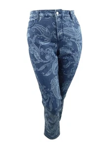 Charter Club Women's Plus Size Printed Straight-Leg Jeans (20W, Blue Combo) - Picture 1 of 2