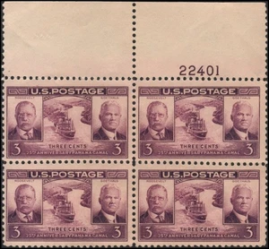 US #856 MNH bloque de 4 con placa # - Imagen 1 de 3