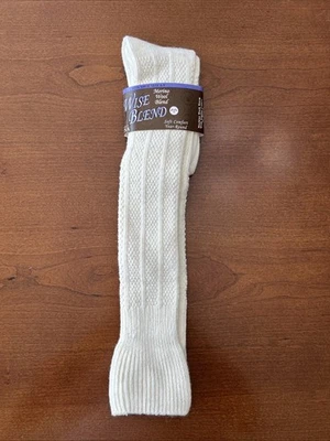 VTG Socks Hosiery 1980's Cable Knit 9-11 22" Stockings School Girl Ivory Wise - Image 1 of 4