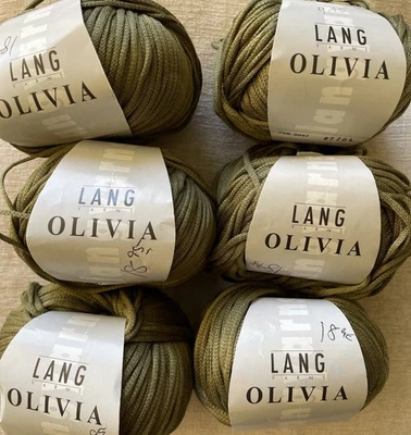 Лот из 6, Lang пряжи, оливия, 88% шелк/12% нейлона, col #87204, зеленый - Изображение 1 из 2