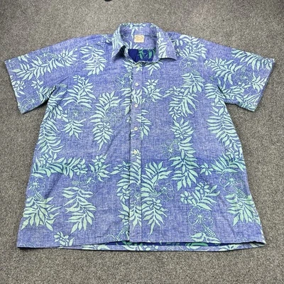 Camisa Hawaiana Go Barefoot Vintage Para Hombre L Hermosa Patrón Tribal 100% Algodón Foto 1 de 4