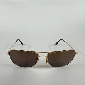 Gafas de sol Ray-Ban doradas aviador lentes marrones logotipo RB almohadillas para la nariz estilo clásico - Imagen 1 de 6