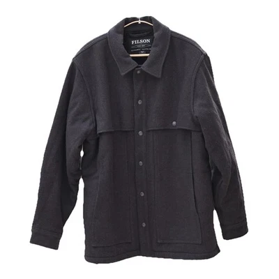 Filson Lined Mackinaw Wool Cape Coat | Large | Brown/Black Twill | MiUSA - Image 1 of 4