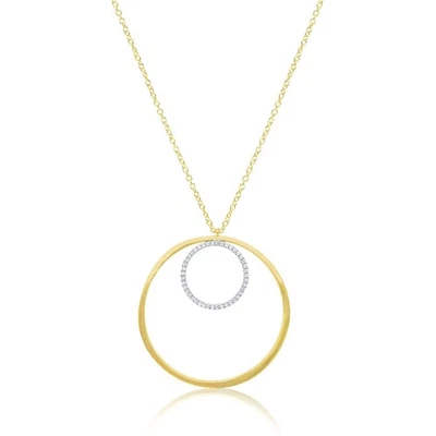 Meira T 14k Two Tone Double Circle Diamond Necklace - Image 1 of 4