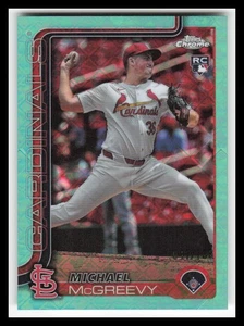2025 Topps Chrome Logofractor Aqua Refractors #29 Michael McGreevy Serial #/199 - Bild 1 von 2