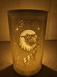 3D Printed Patriotic Eagle Lithophane Lamp – USA Flag Fireworks Light,... - Picture 1 of 2