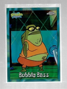 2025 Topps Chrome SpongeBob Aqua Lava Refractor 30/199 Bubble Bass - Picture 1 of 2