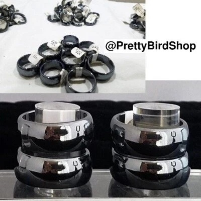 Paquete de 100 ANILLOS reventa piedra mixta vidrio hematita NUEVO Foto 1 de 4