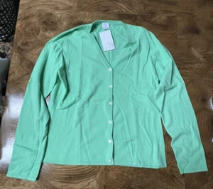 Impresionante cárdigan de jade verde cachemira talla L- nuevo con etiquetas - Imagen 1 de 4