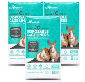 Paw Inspired Guinea Pig Cage Habitat Liners Beddings Disposable for Small Qty 3 - Picture 1 of 3
