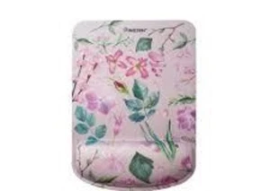 Floral Mouse Pad with Wrist Support Rest, Ergonomic Cushion, Rectangle, Pink - Picture 1 of 1