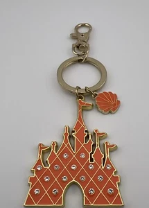Disney Parks Cinderella Castle Coral Castle Shell Charm Gold Tone Keychain. Used - Picture 1 of 10