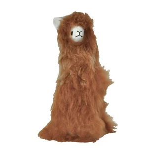 Llama Alpaca Stuffed Animal Peruvian Alpaca Fur Handmade 11" Brown NWT - Picture 1 of 5