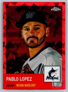 Pablo Lopez 2022 Topps Chrome Platinum Anniversary Red Atomic /100 #491 - Picture 1 of 2