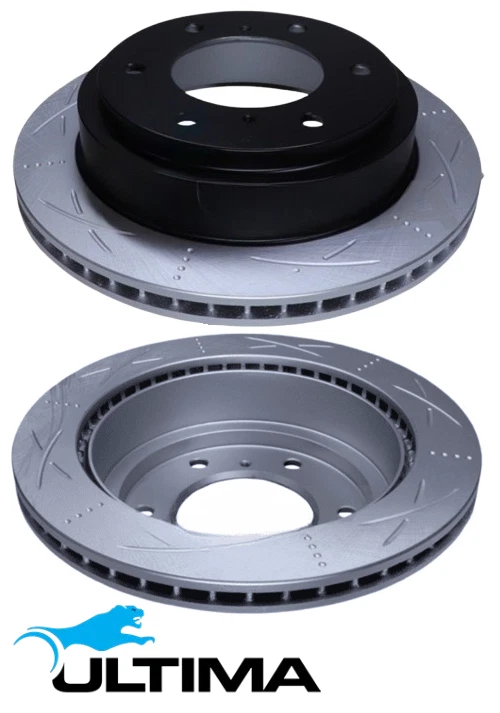 REAR SLOTTED DISC BRAKE ROTOR SET FOR MITSUBISHI PAJERO NM 4M40T 2.8 I4 OD 300MM - Image 1 of 1