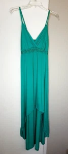 Women's "Red Camel" Teal Maxi Hi-Low Cami Dress; Braided Waist/Straps; Size M - Picture 1 of 6