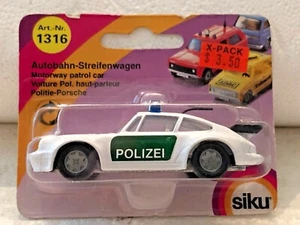 SIKU PORSCHE 911 TURBO MOTORWAY PATROL CAR #1316 MADE IN GERMANY 1:55 SCALE - Picture 1 of 3