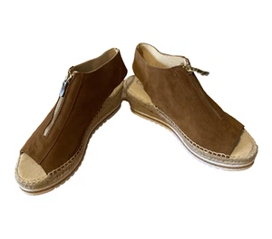 Carmen Saiz Women Brown Wedge Open Toe Espadrilles Sandals Size 40 EU/9.5 US - Picture 1 of 6