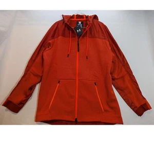 NWT Under Armour Mens Coldgear Hooded Swacket in Radient Red size XL - Picture 1 of 6