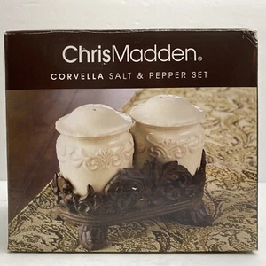 JC Penney Chris Madden Collection Corvella Salt & Pepper Shaker Set W/ Base - Picture 1 of 7