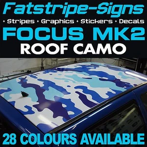 to fit FORD FOCUS MK2 ROOF CAMO GRAPHICS STICKERS STRIPES DECALS ST RS 2.0  - Picture 1 of 2