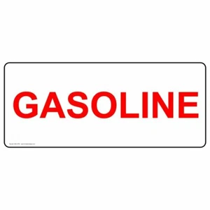 ComplianceSigns Vinyl Gasoline Label, 14 x 5 in. with English, White - Picture 1 of 1