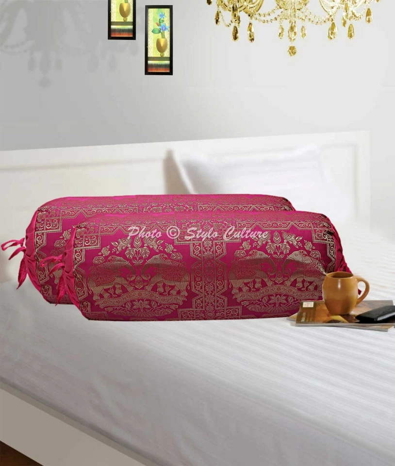 Almofada tubo travesseiro boêmio indiano ioga almofada cilindro pescoço rolo - Imagem 1 de 1