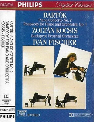 Bartok Piano Concerto No. 2  Rhapsody Piano & Orchestra CASSETTE ALBUM Kocsis - Image 1 of 4