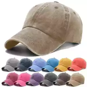 Casquette vintage délavé pour homme et femme tendance noir garçon blanche rose - Imagen 1 de 26