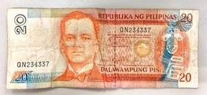 Republika NG Pilipinas Dalawampung Piso 20 Banknote Circulated - Picture 1 of 1