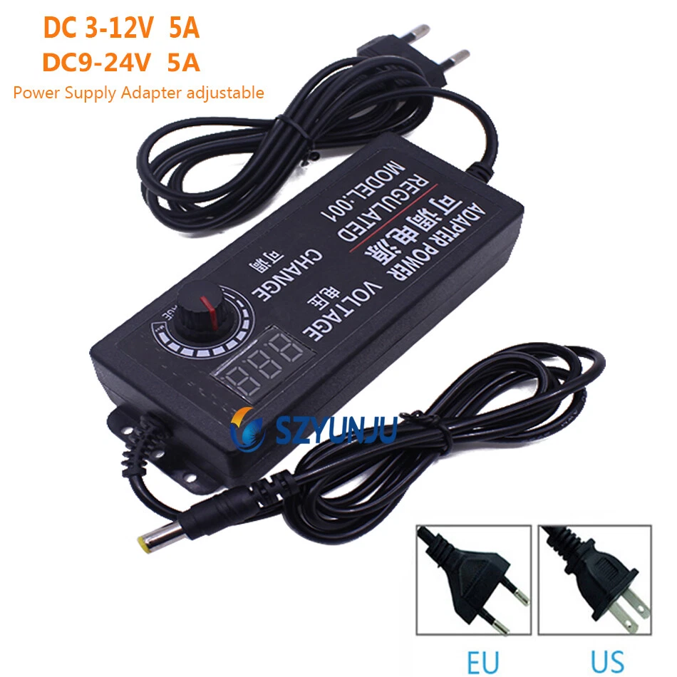 AC to DC3-12V / 9-24V 5A Adjustable Power adapter Converter adapter switching - Image 1 of 4