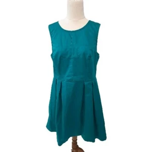 PORTMANS Size 14 Green Round Neck Sleeveless Knee Length Stretch Dress - Picture 1 of 9