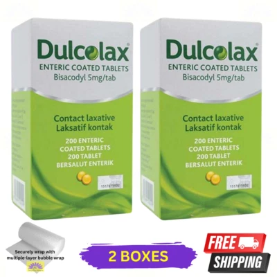 2 X Dulcolax Tablets (Bisacodyl 5mg) 200's For Constipation Relief - Image 1 of 4