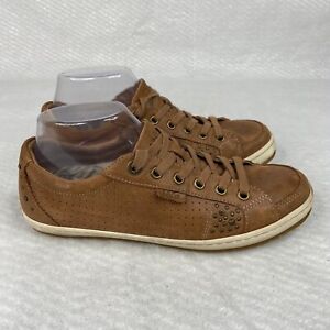 Taos Womens Freedom Brown Leather Lace Up Studded Casual Comfort Sneakers Size 9