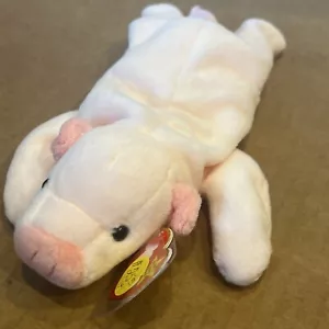 Ty Beanie Baby 1993 raro y retirado ~ Squealer The Pink Easter Pig 8" ~ con etiqueta - Imagen 1 de 3