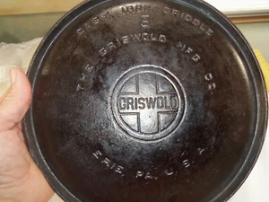 GRISWOLD Grande Blocco Logo #9 Griglia Tonda in Ghisa n. 609 T3 - Foto 1 di 9