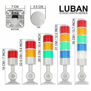 Luces de torre de señal LED intermitentes ajustables para indicación del estado de la máquina - Imagen 1 de 21