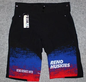nwt PRIMAL ESCADE MTB BIKE SHORT 12" Ins w/ Padded Liner Reno Huskies M Shorts - Picture 1 of 8