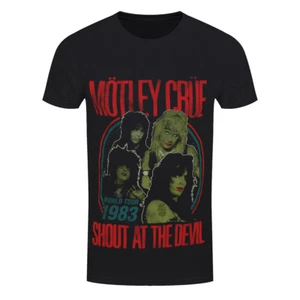 Motley Crue Official Shout At The Devil 1983 Tour Rock Band Black T-Shirt - Imagen 1 de 4