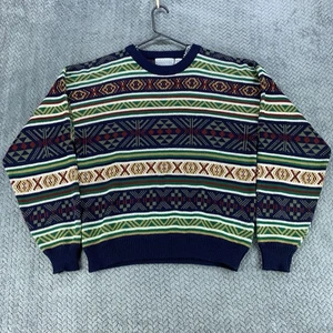VTG Sweater Graphix Sweater Men's Large Fair Isle Geometric Pattern Knit Acrylic - Picture 1 of 8