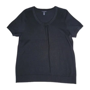 Top tejido de manga corta negro Lands End para mujer talla XL negocios informal trabajo  - Imagen 1 de 8