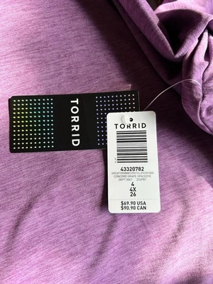 NWT Torrid Women’s Super Soft Performance Jersey Zip Up Hoodie Size 4x - Image 1 of 4