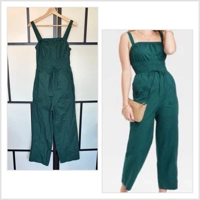 Sleeveless Jumpsuit Universal Thread Green Zip Romper.Cotton Utility.size Small - Image 1 of 4