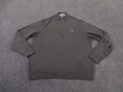 Vineyard Vines Sweater Men M Gray Cashmere Preppy Pullover Jumper Jacket Golf - Image 1 of 4