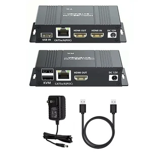 HDMI KVM Extender with USB KVM Control RJ45 60m over cat5e/6 Mouse Keyboard - Zdjęcie 1 z 16