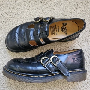 Vintage Dr. Martens 1862 double strap mary jane flats black leather size 7 - Picture 1 of 12