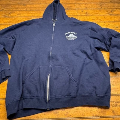 Sudadera con Capucha Fruit of the Loom Azul Marino Cerdos Nido Salón Gráfico Cremallera 3XL Foto 1 de 4