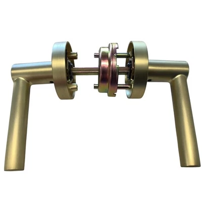 Signature Hardware 466706 Juego de paso de ala, mango de palanca de varilla redonda - latón satinado Foto 1 de 4