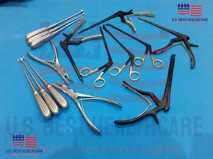 Bone Curettes Kerrison Rongeurs Orthopedics Spine Surgery Instruments 15 PCS A+ - Picture 1 of 3