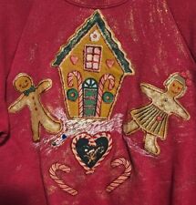 Vintage Fruit Of The Loom Christmas Sweater Women's Size Medium Red